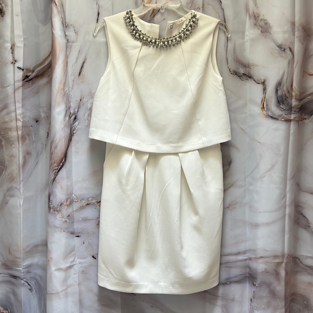 Celine White Popover Cocktail Dress Sz. M